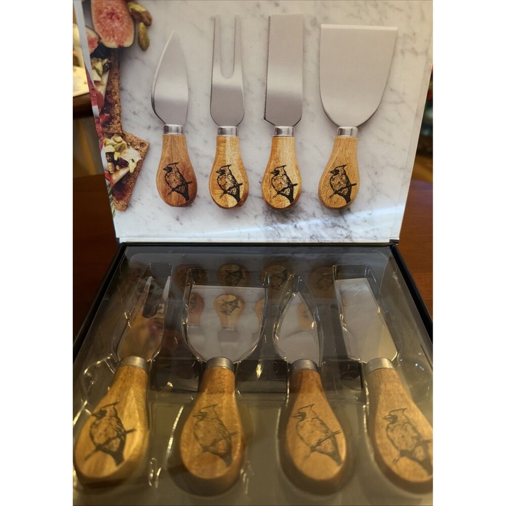 Taylor's Eye Witness  4pc.Cheese Knife Set w/Acacia Wood Handles NEW In Box Rare